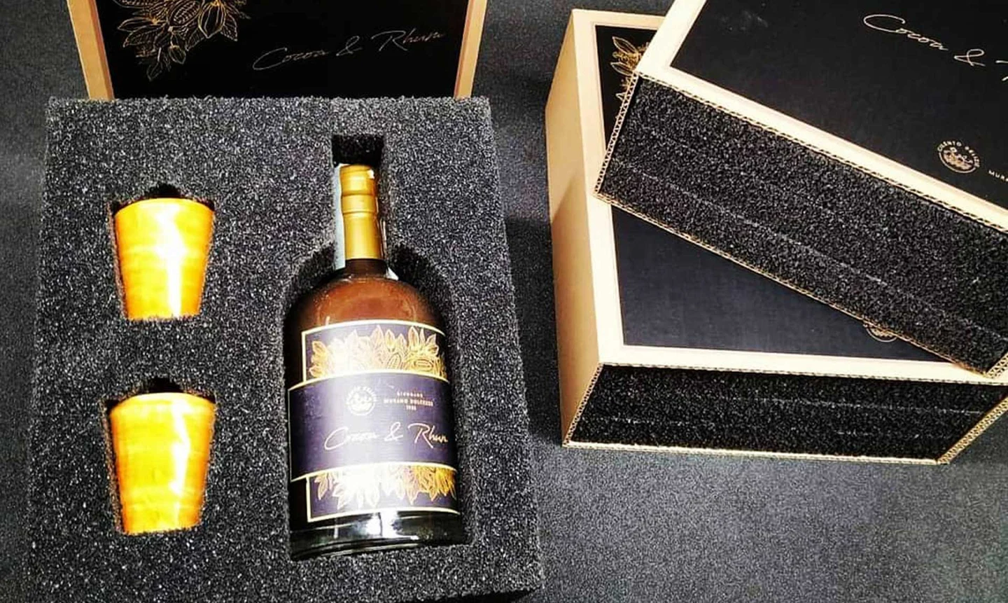 Custom cardboard box with protective foam insert
