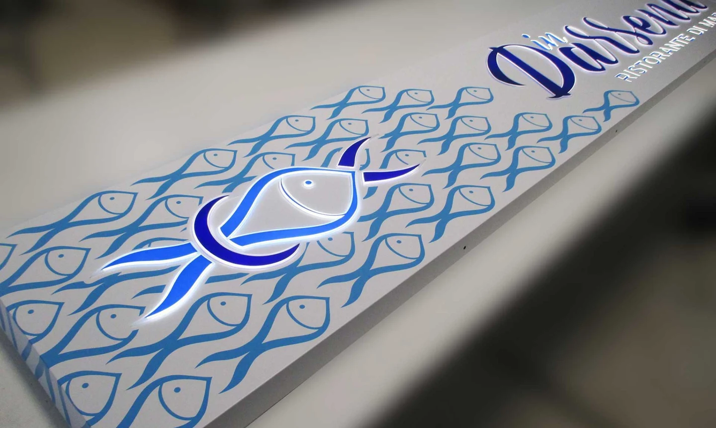 Illuminated Dibond box sign