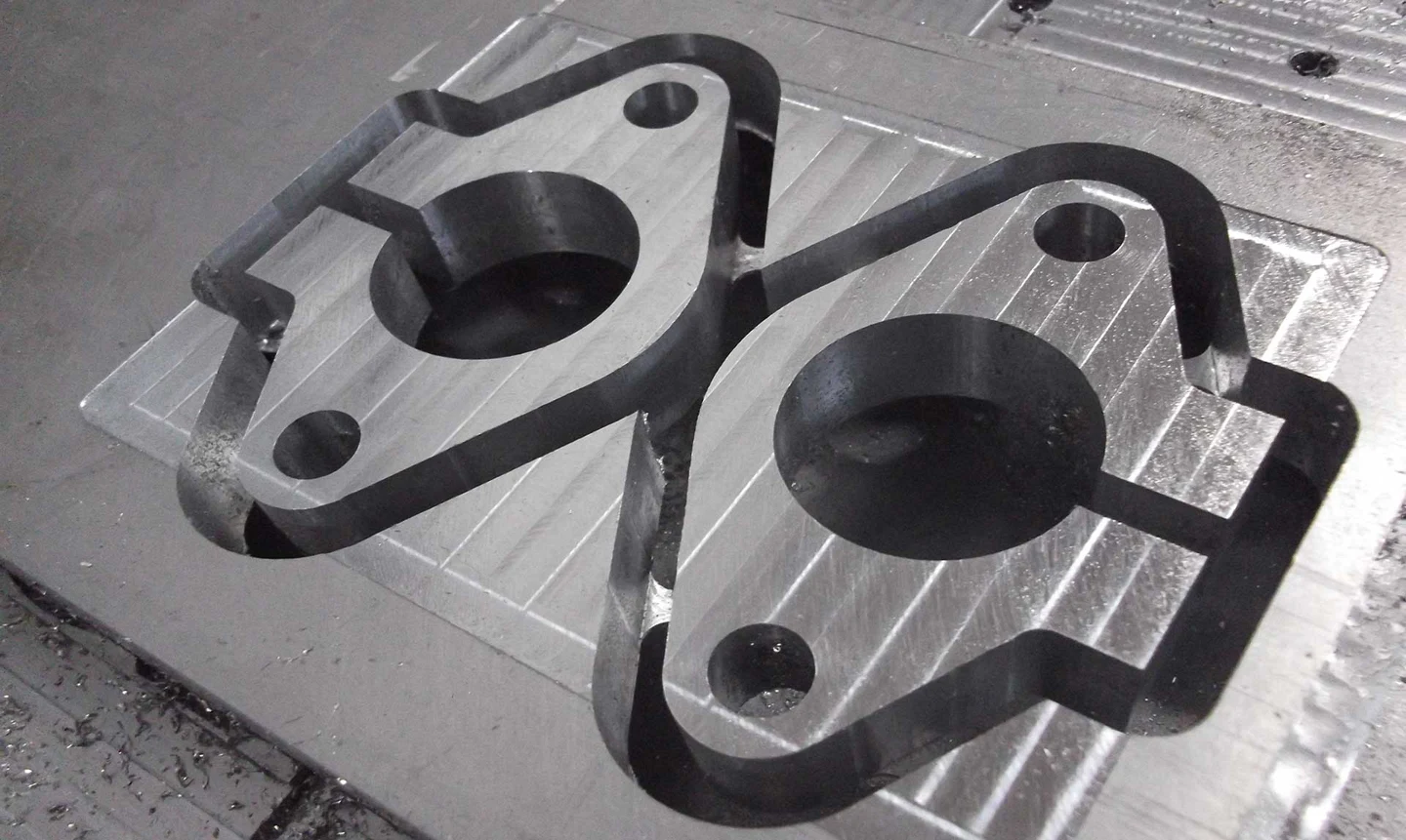 Aluminium plates machined for custom motorcycle components