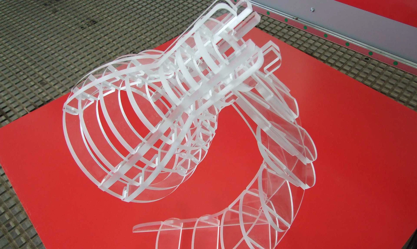 Machined acrylic parts for a designer lamp
