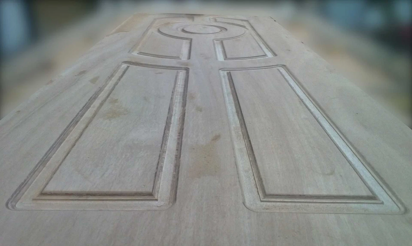 Custom routing of a solid-wood door