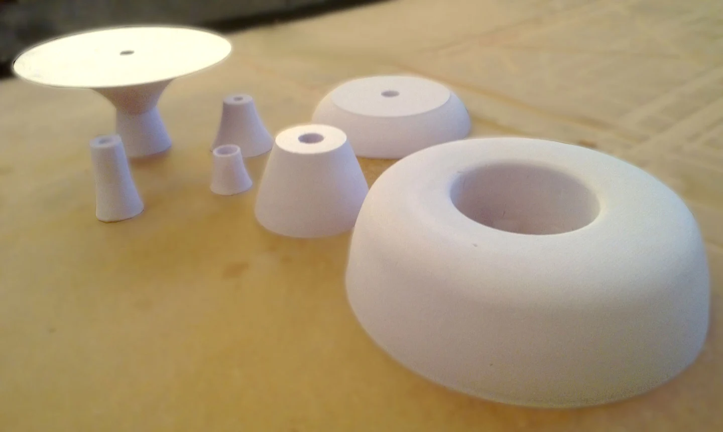 Solid-polystyrene prototypes for design objects