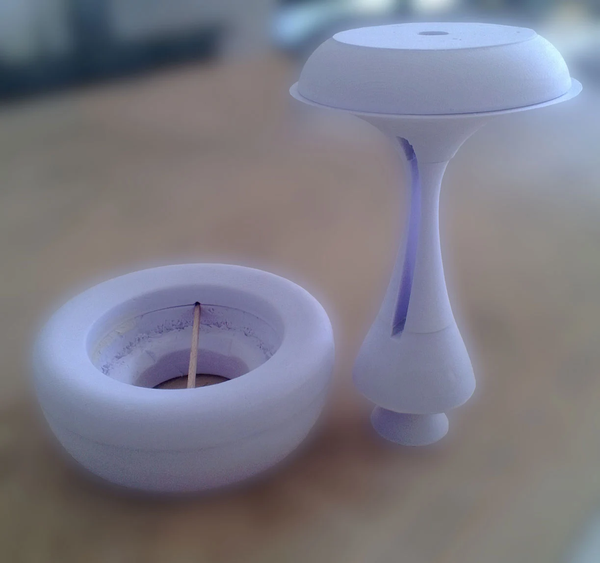 Solid-polystyrene prototypes for design objects