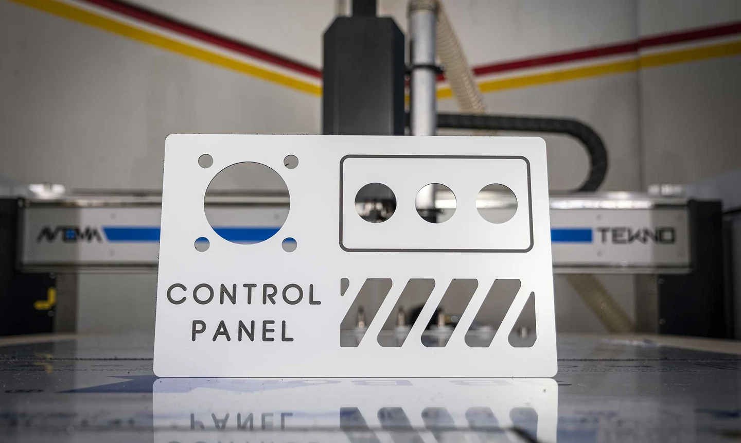Engraved and profiled Dibond control panels