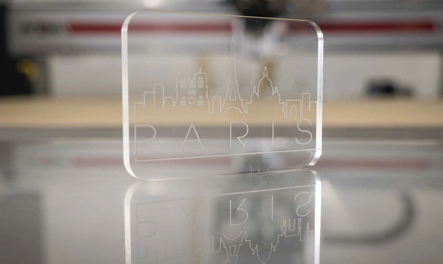 Engraved acrylic plaque with polished edges